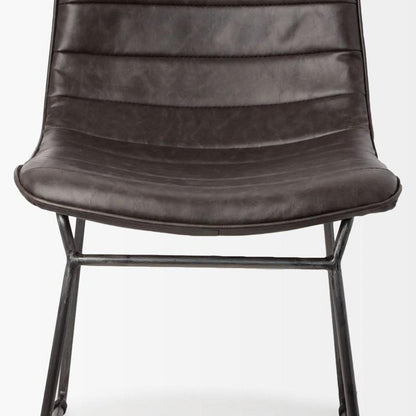 Set Of Two Black Upholstered Faux leather Side Chairs HomeRoots