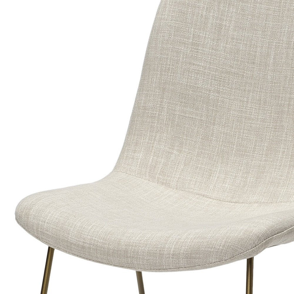 Set Of Two Cream And Gold Upholstered Fabric Side Chairs HomeRoots