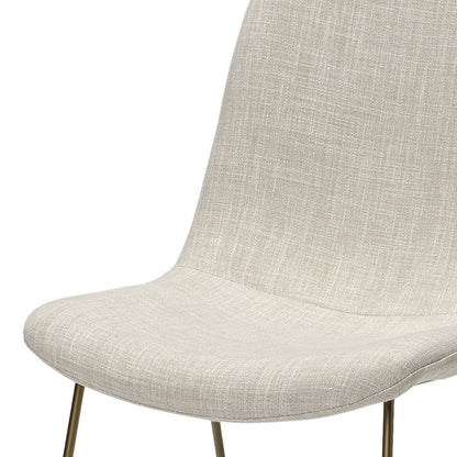 Set Of Two Cream And Gold Upholstered Fabric Side Chairs HomeRoots