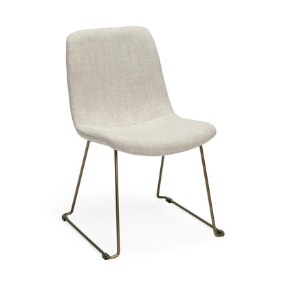 Set Of Two Cream And Gold Upholstered Fabric Side Chairs HomeRoots