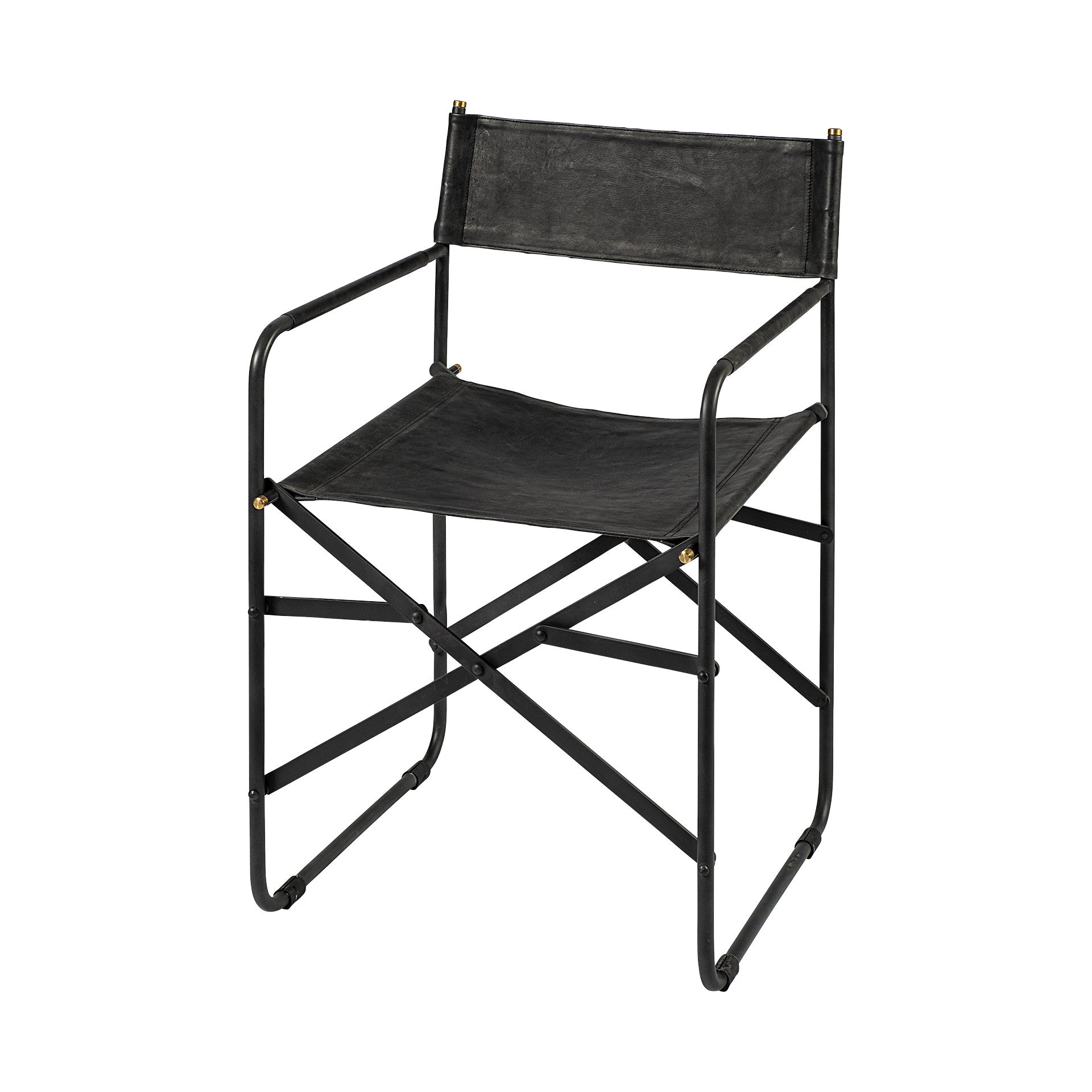 Black Leather Open Back Dining Arm Chair HomeRoots