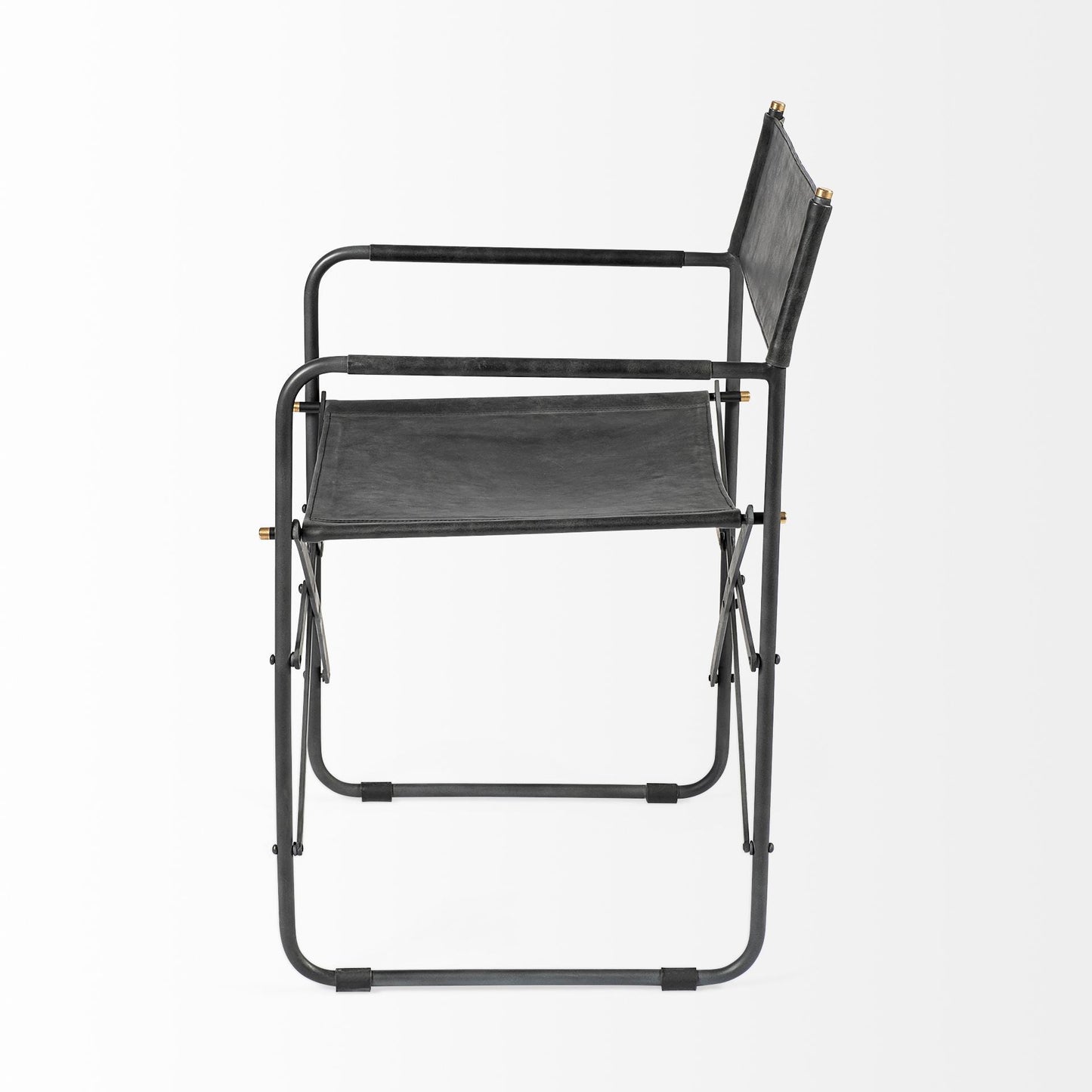 Black Leather Open Back Dining Arm Chair HomeRoots