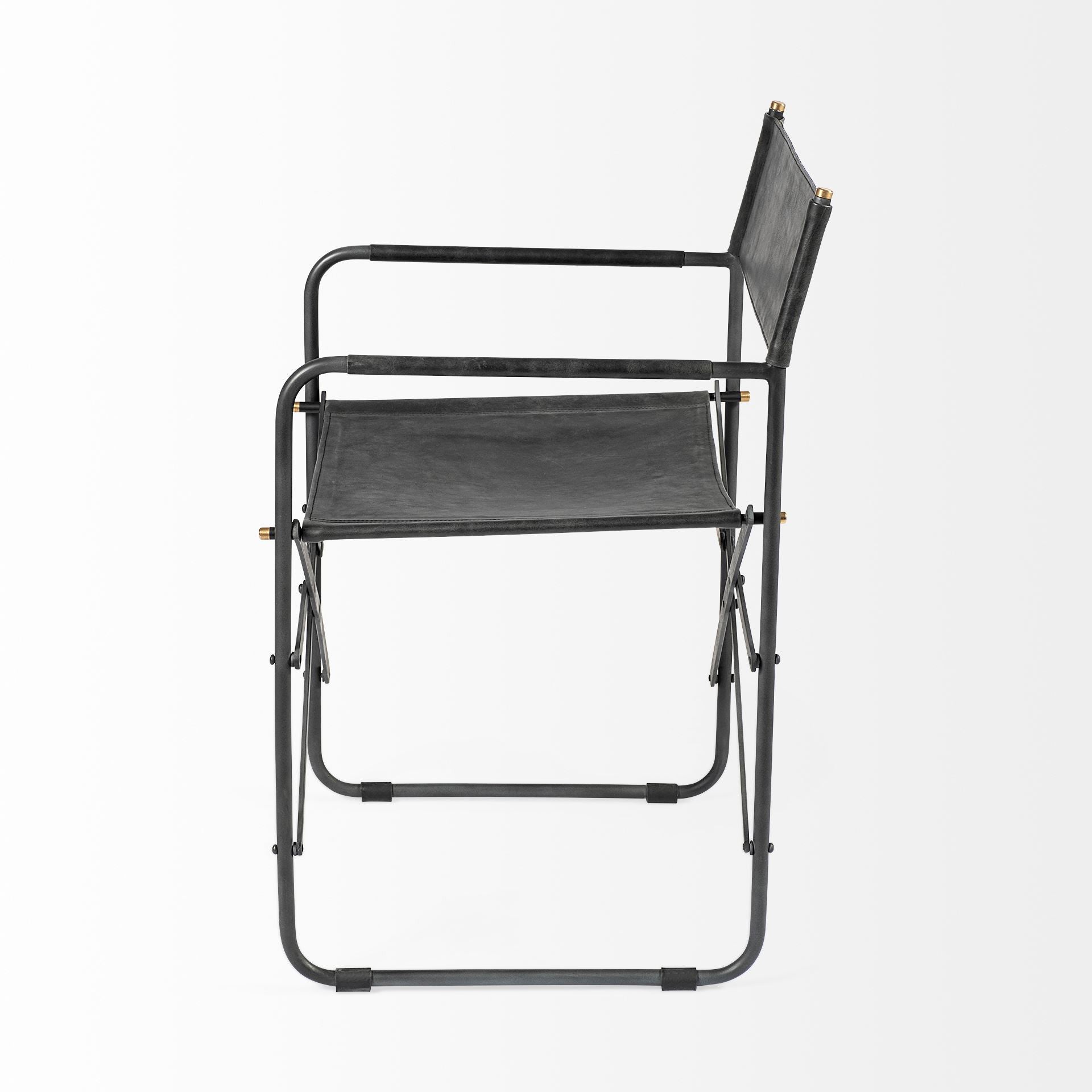 Black Leather Open Back Dining Arm Chair HomeRoots