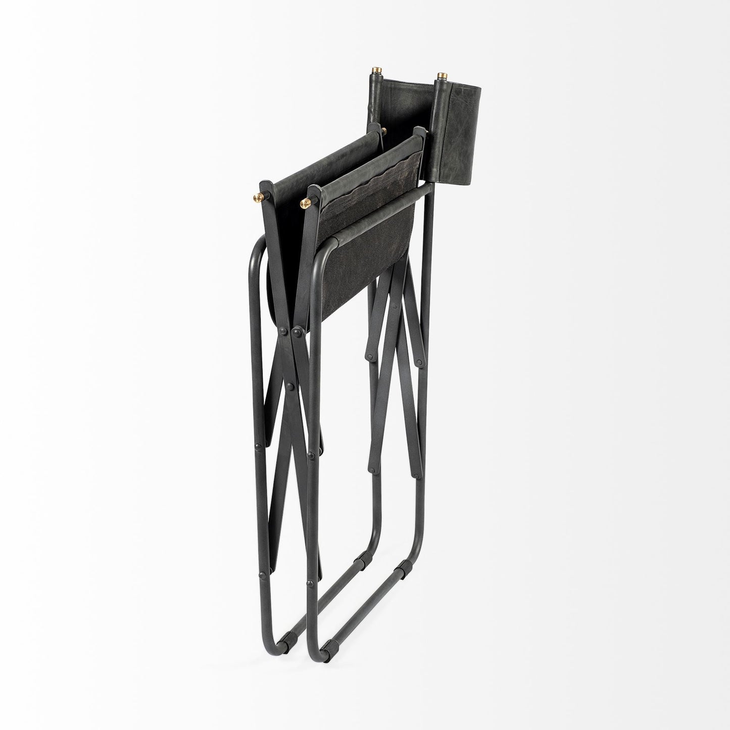 Black Leather Open Back Dining Arm Chair HomeRoots