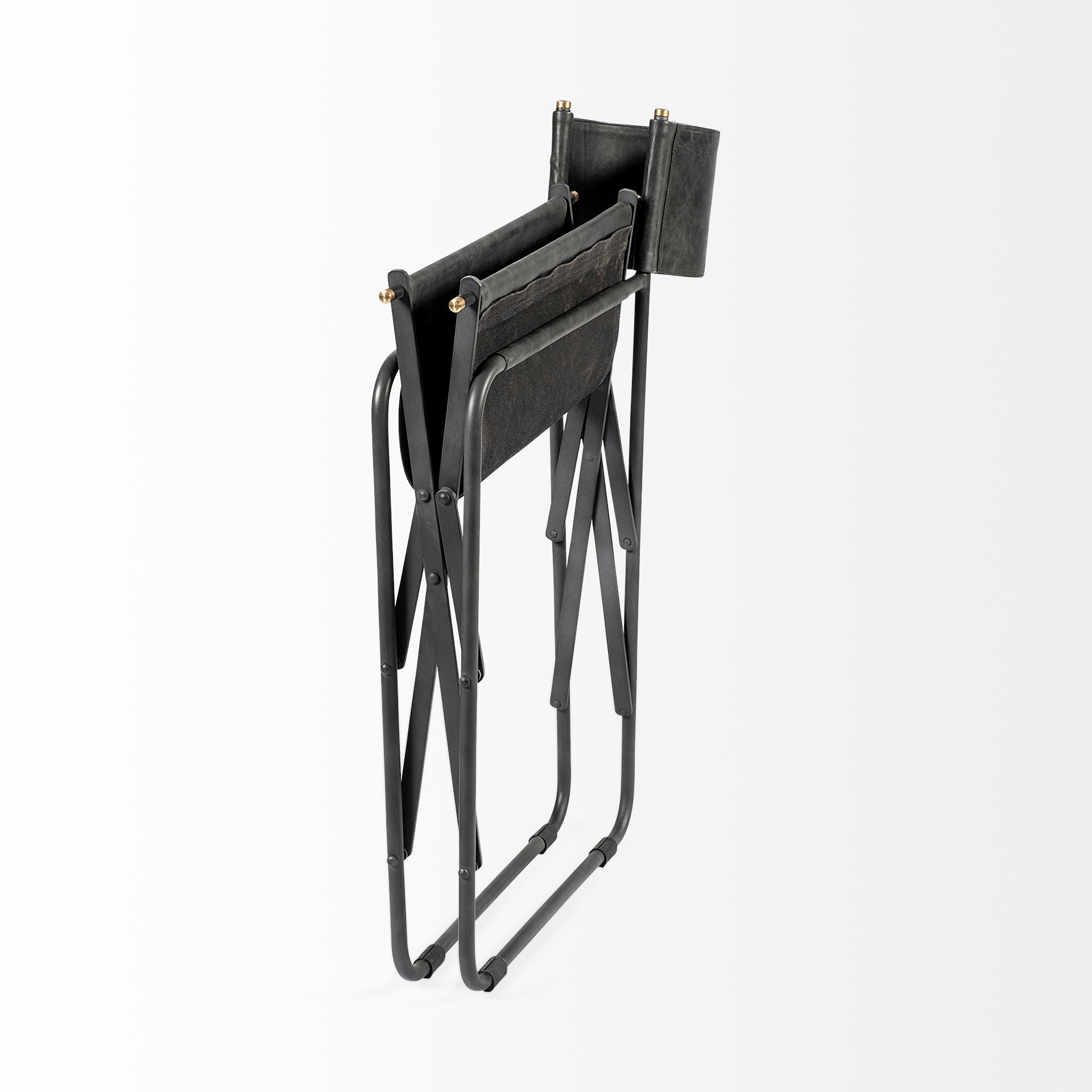 Black Leather Open Back Dining Arm Chair HomeRoots