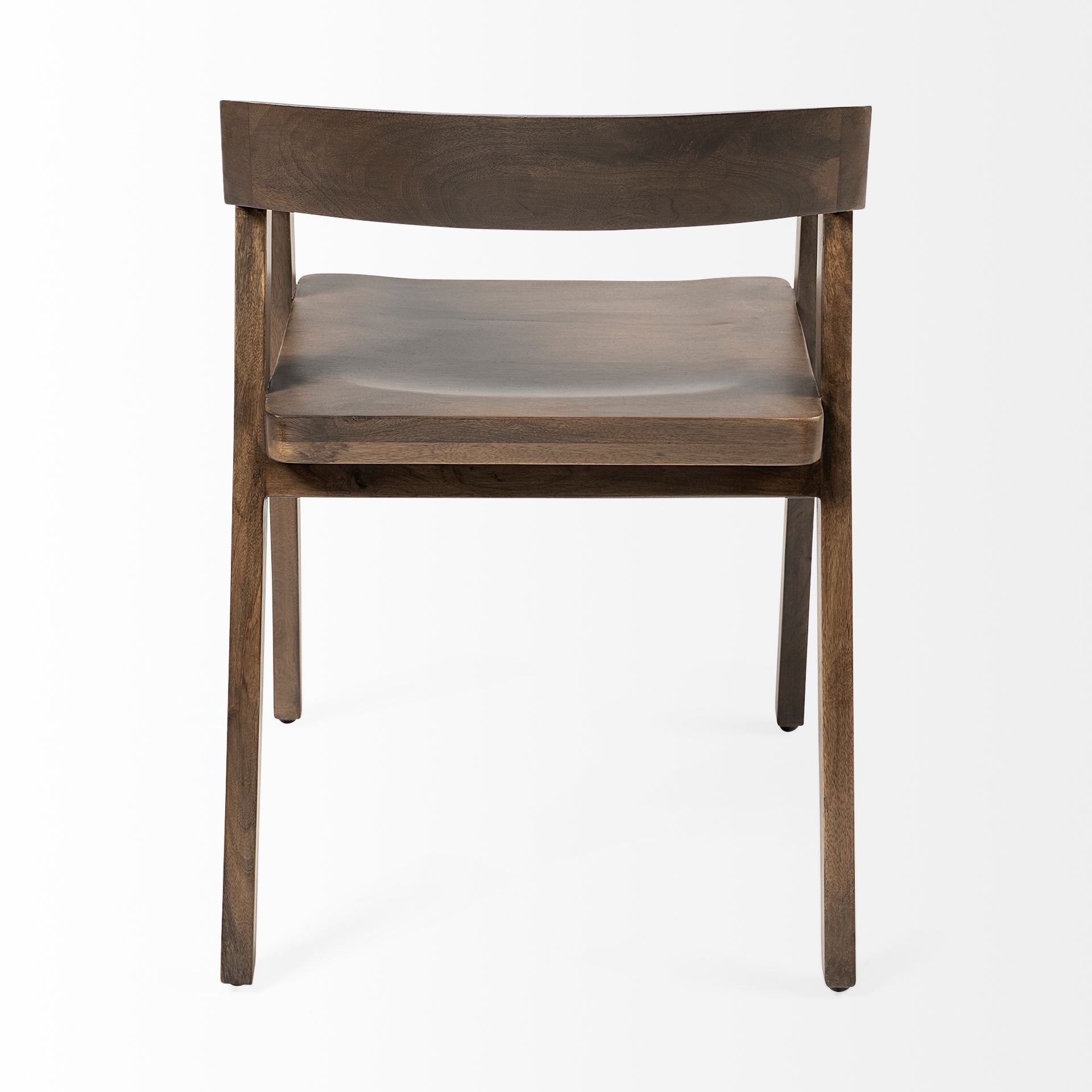 Set Of Two Brown Wood Open Back Arm Chairs HomeRoots