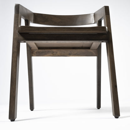 Set Of Two Brown Wood Open Back Arm Chairs HomeRoots