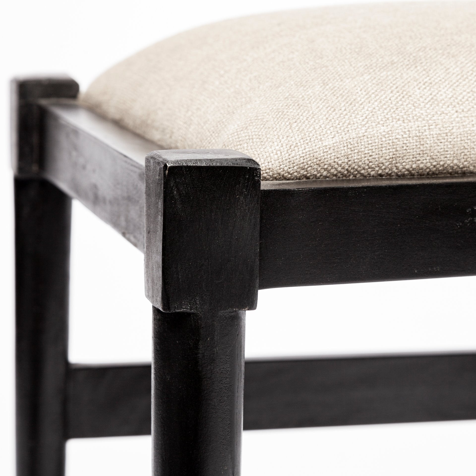 Beige And Black Upholstered Linen Wishbone Back Dining Side Chair HomeRoots
