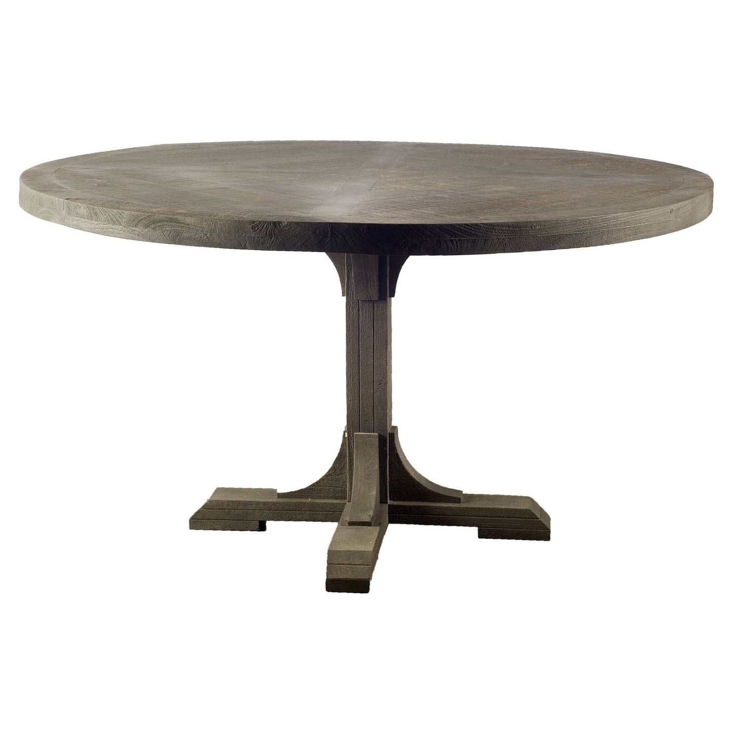 54" Brown Rounded Solid Wood Pedestal Base Dining Table HomeRoots