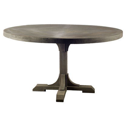 54" Brown Rounded Solid Wood Pedestal Base Dining Table HomeRoots