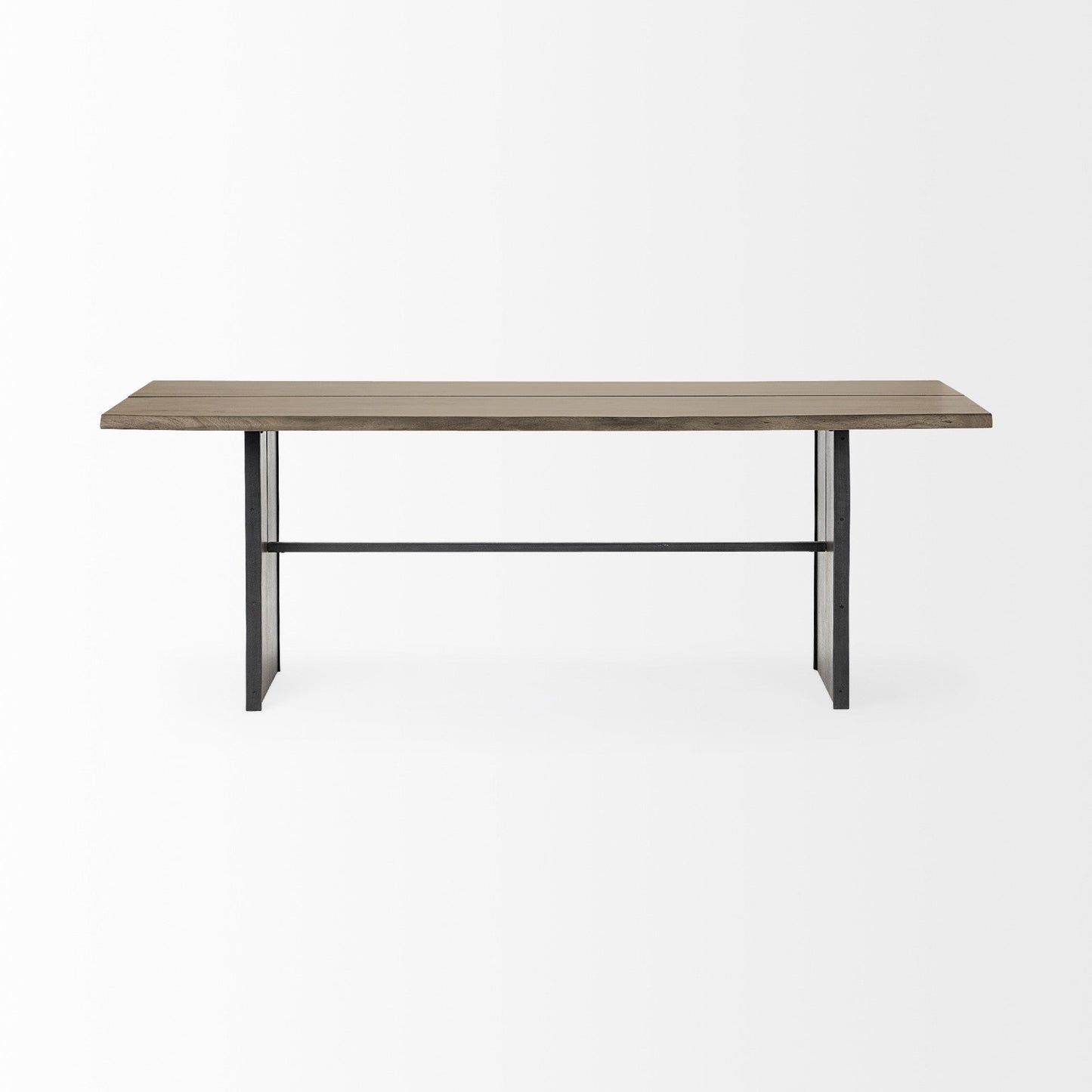 84" Brown Solid Wood Sled Base Dining Table HomeRoots