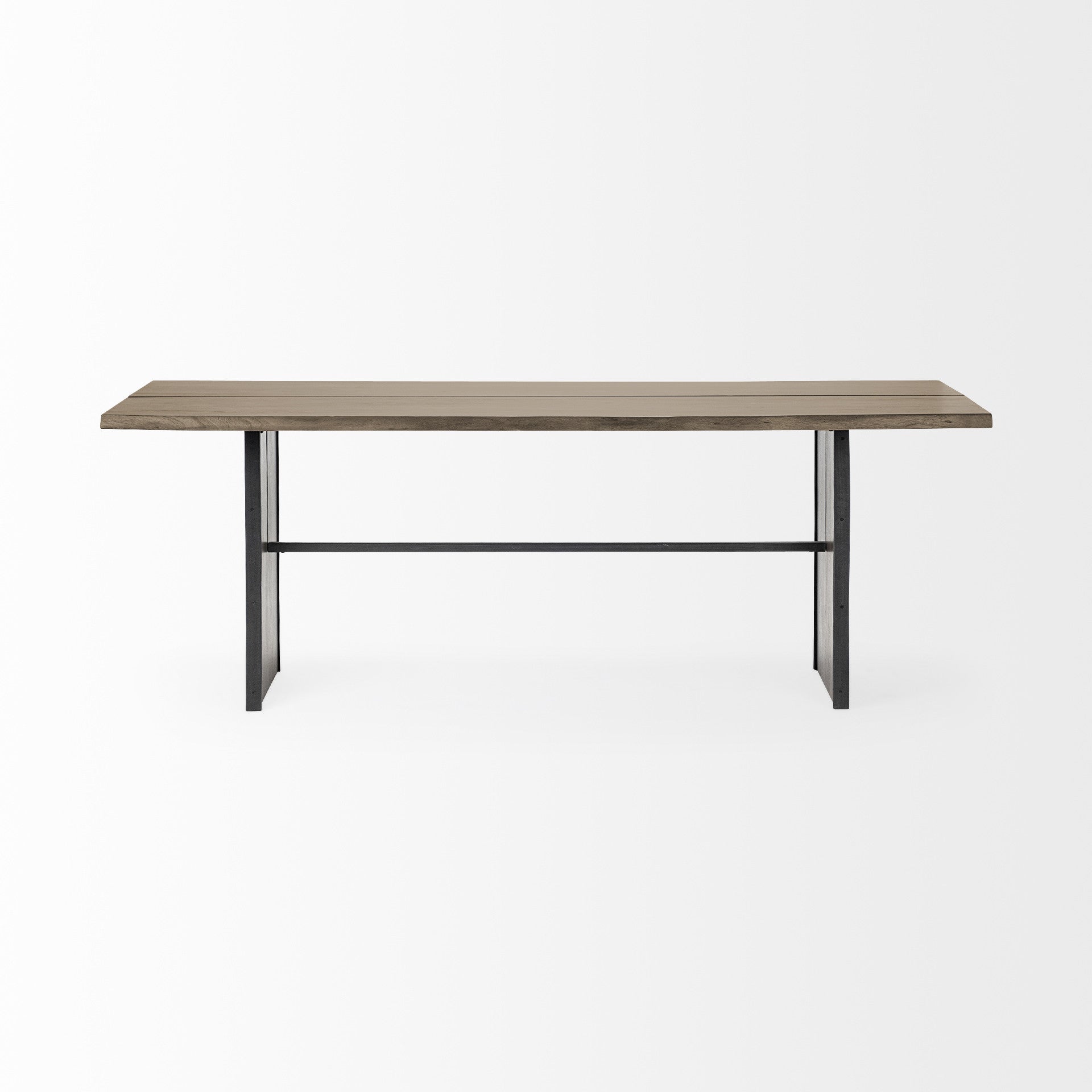84" Brown Solid Wood Sled Base Dining Table HomeRoots
