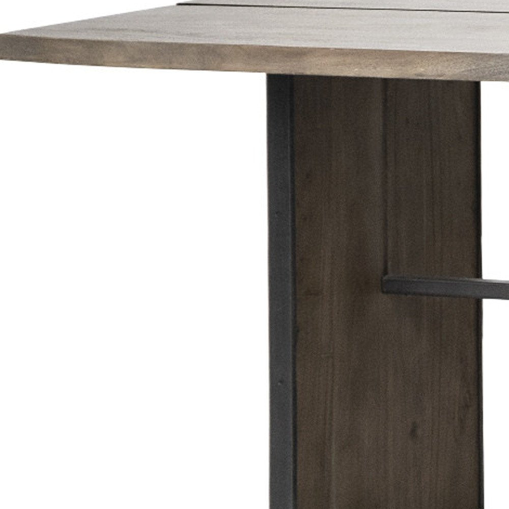 84" Brown Solid Wood Sled Base Dining Table HomeRoots