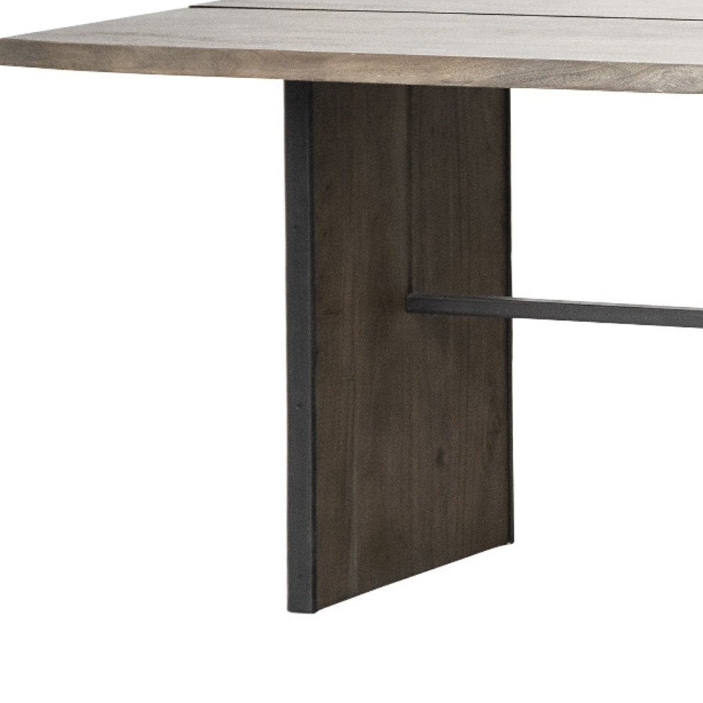 84" Brown Solid Wood Sled Base Dining Table HomeRoots