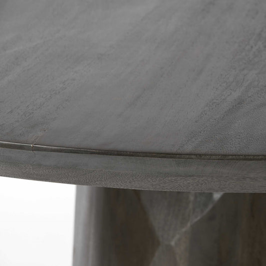 60" Brown Rounded Solid Wood Pedestal Base Dining Table HomeRoots