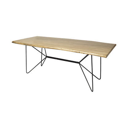 80" Brown And Black Solid Wood And Metal Dining Table HomeRoots
