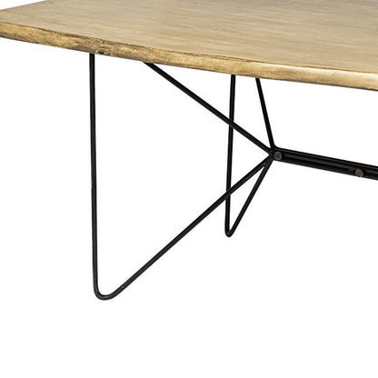 80" Brown And Black Solid Wood And Metal Dining Table HomeRoots