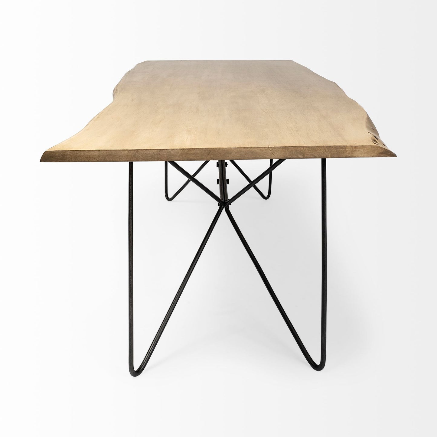 80" Brown And Black Solid Wood And Metal Dining Table HomeRoots