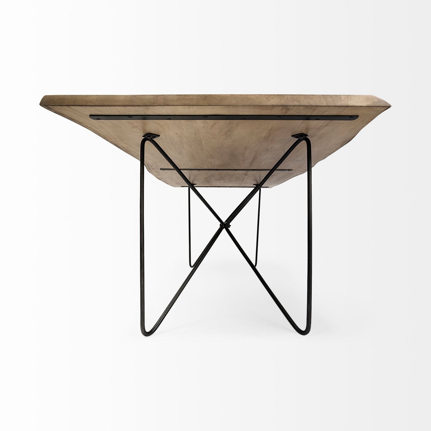 80" Brown And Black Solid Wood And Metal Dining Table HomeRoots