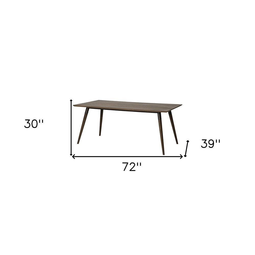 72" Dark Brown Solid Wood Dining Table HomeRoots