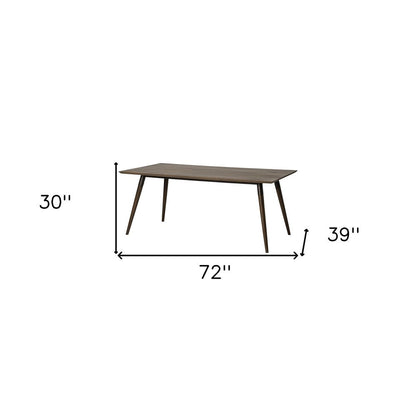 72" Dark Brown Solid Wood Dining Table HomeRoots