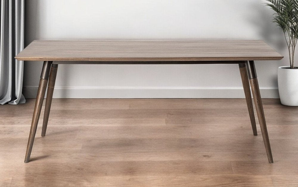 72" Dark Brown Solid Wood Dining Table HomeRoots