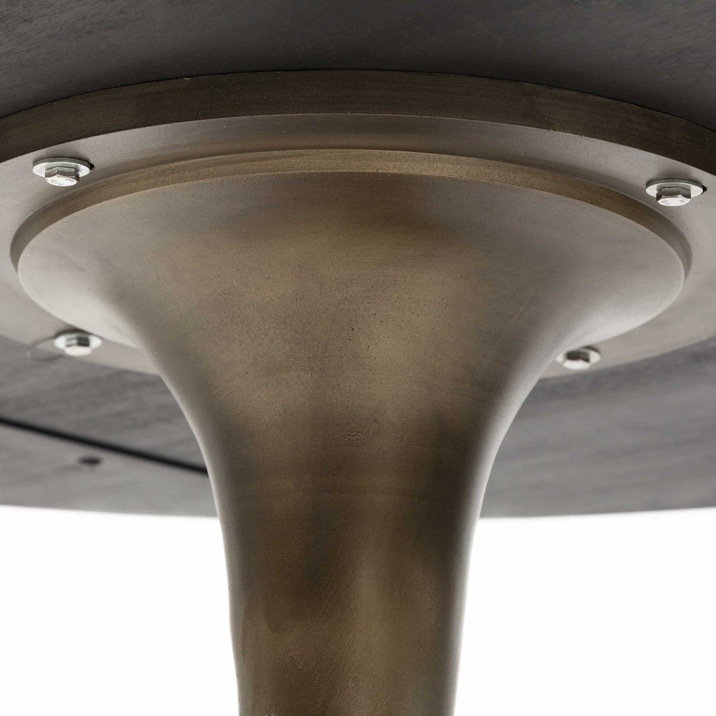 54" Black And Brass Rounded Solid Wood And Metal Pedestal Base Dining Table HomeRoots