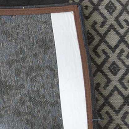 2.5' X 5' Blue Grey And Brown Patchwork Design Area Rug