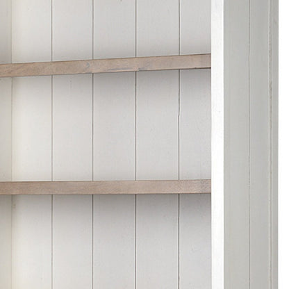 91" Brown And White Wood Three Tier Bookcase HomeRoots