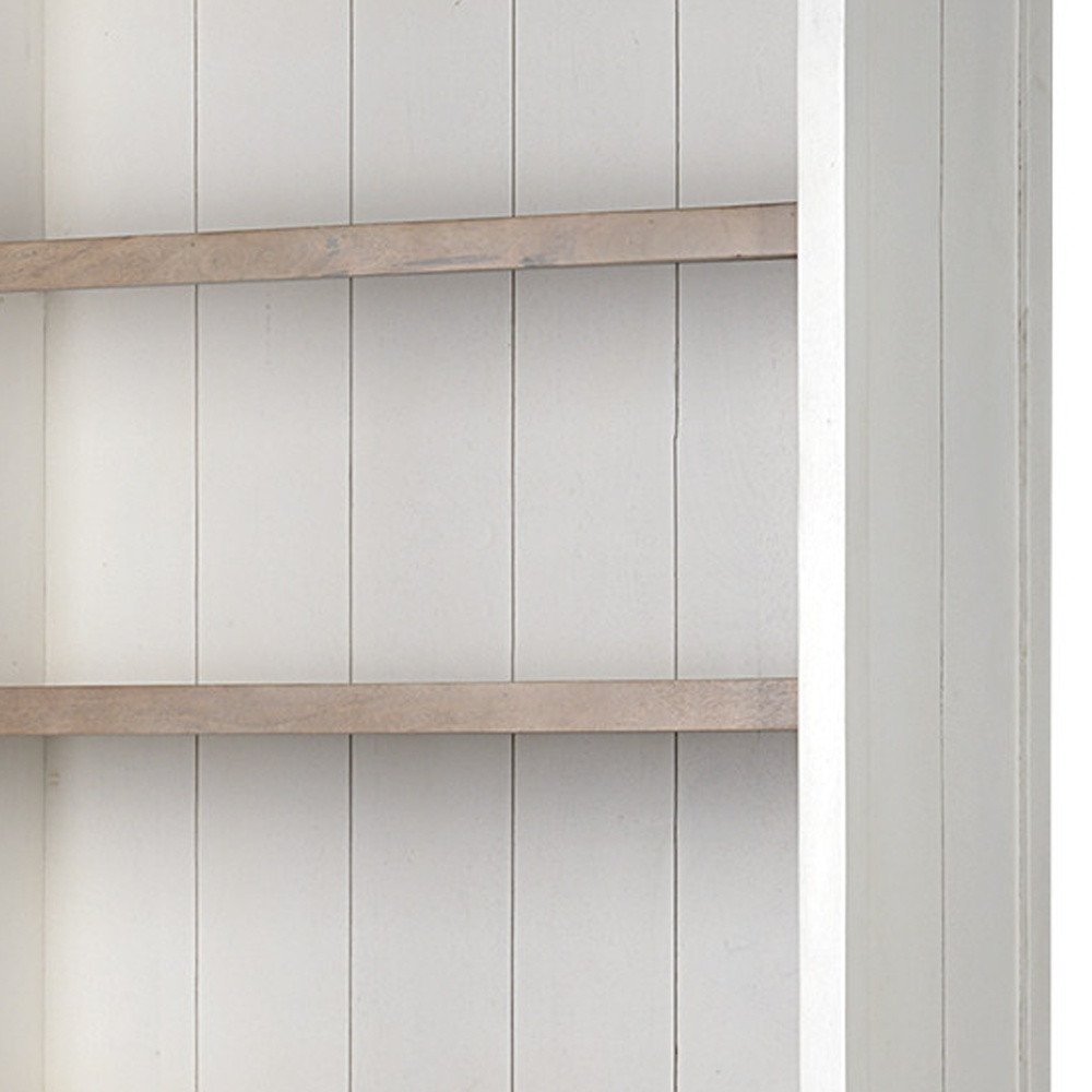 91" Brown And White Wood Three Tier Bookcase HomeRoots