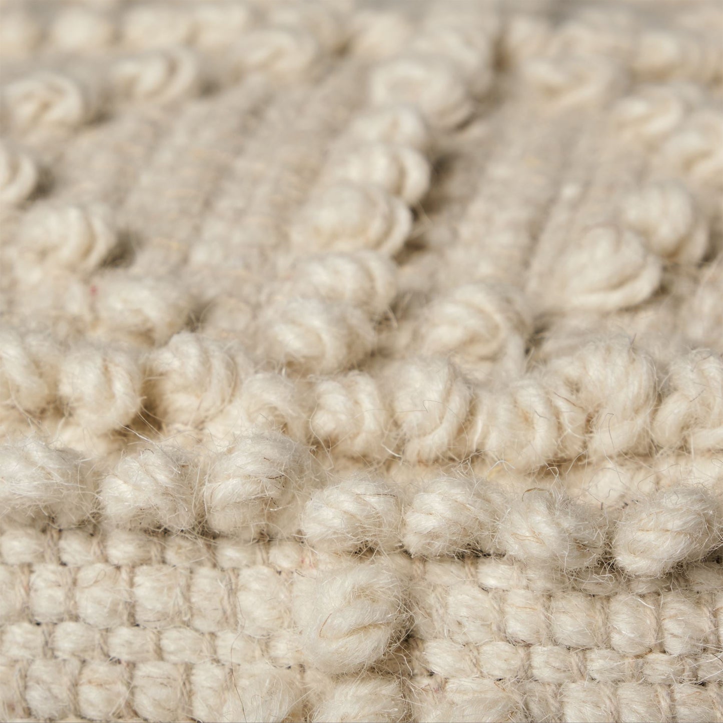 18" Ivory Wool Knubby Geometric Cube Pouf Ottoman HomeRoots