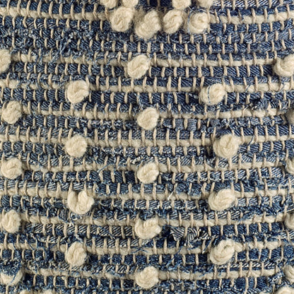 18" Blue Geometric Pouf Ottoman HomeRoots