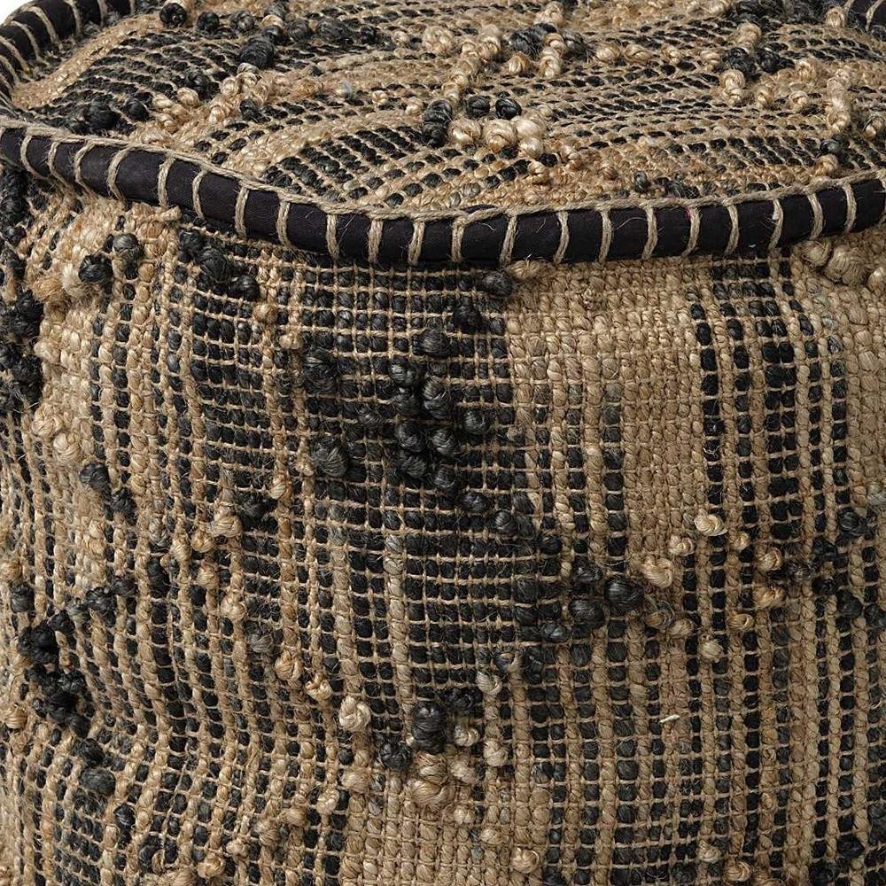 20" Jute Cylinder Geometric Pouf Ottoman HomeRoots