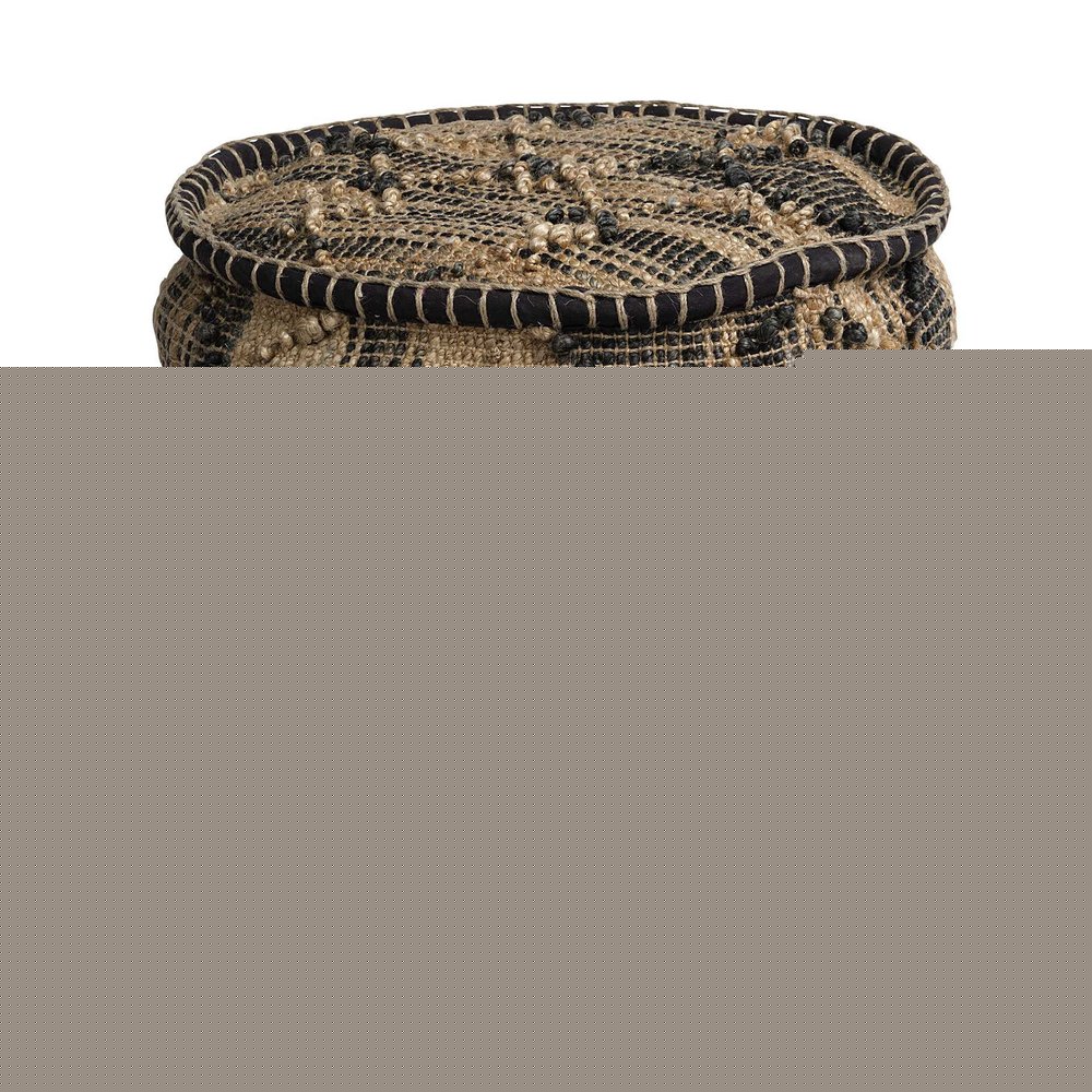 20" Jute Cylinder Geometric Pouf Ottoman HomeRoots