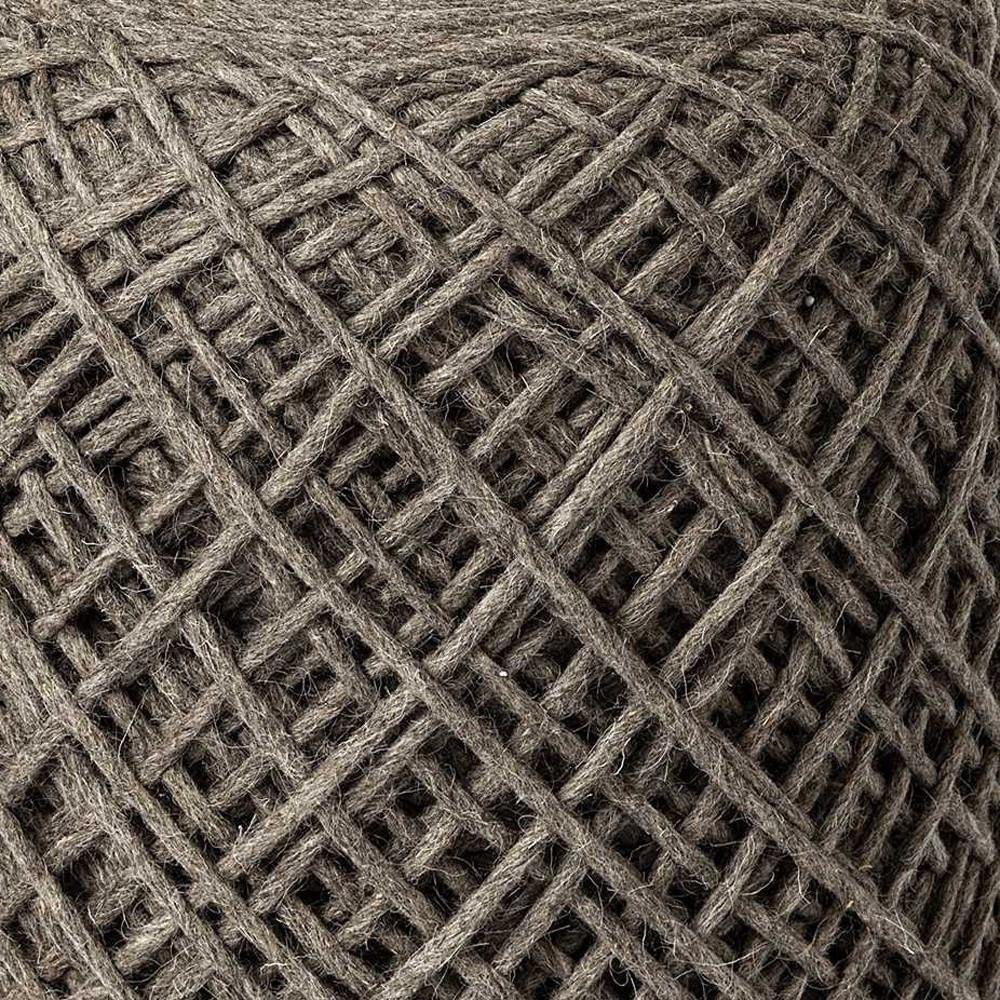 16" Brown Upholstery Cylinder Abstract Pouf Ottoman — view 3