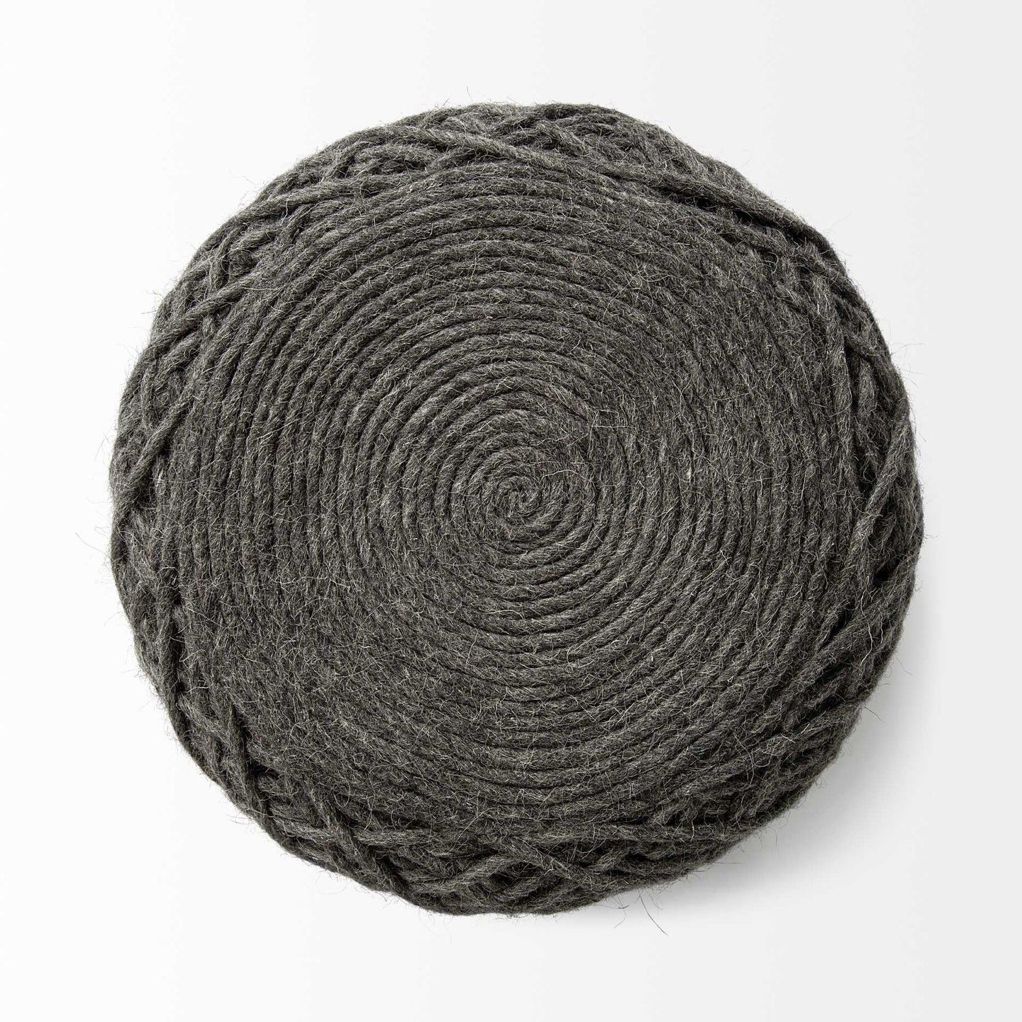 16" Gray Upholstery Cylinder Abstract Pouf Ottoman HomeRoots
