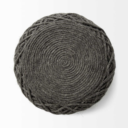 16" Gray Upholstery Cylinder Abstract Pouf Ottoman HomeRoots