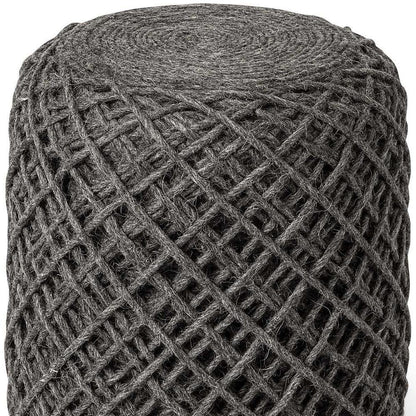 16" Gray Upholstery Cylinder Abstract Pouf Ottoman HomeRoots