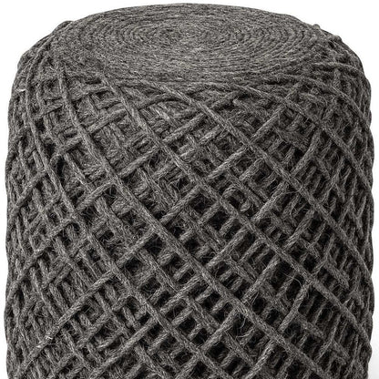 16" Gray Upholstery Cylinder Abstract Pouf Ottoman HomeRoots