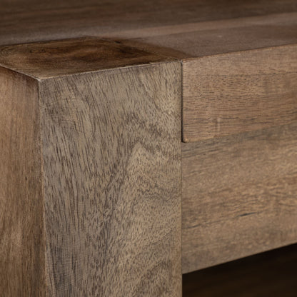 Brown Solid Wood Kitchen Island With Two Tier Smooth Counter Top HomeRoots