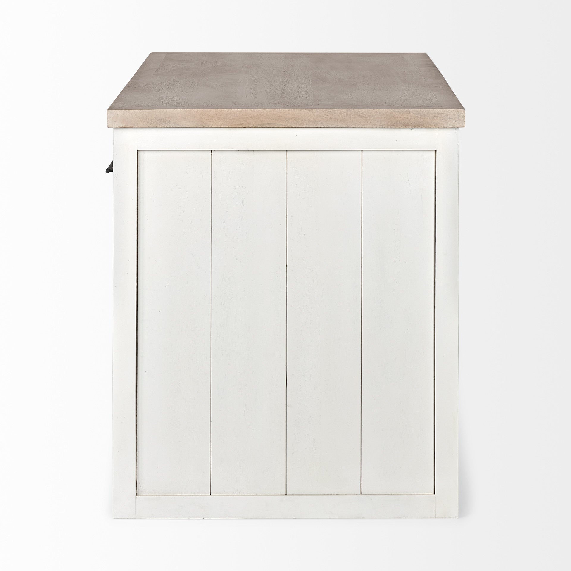 White And Brown Two Tone Wooden Kitchen Island With 3 Drawers HomeRoots