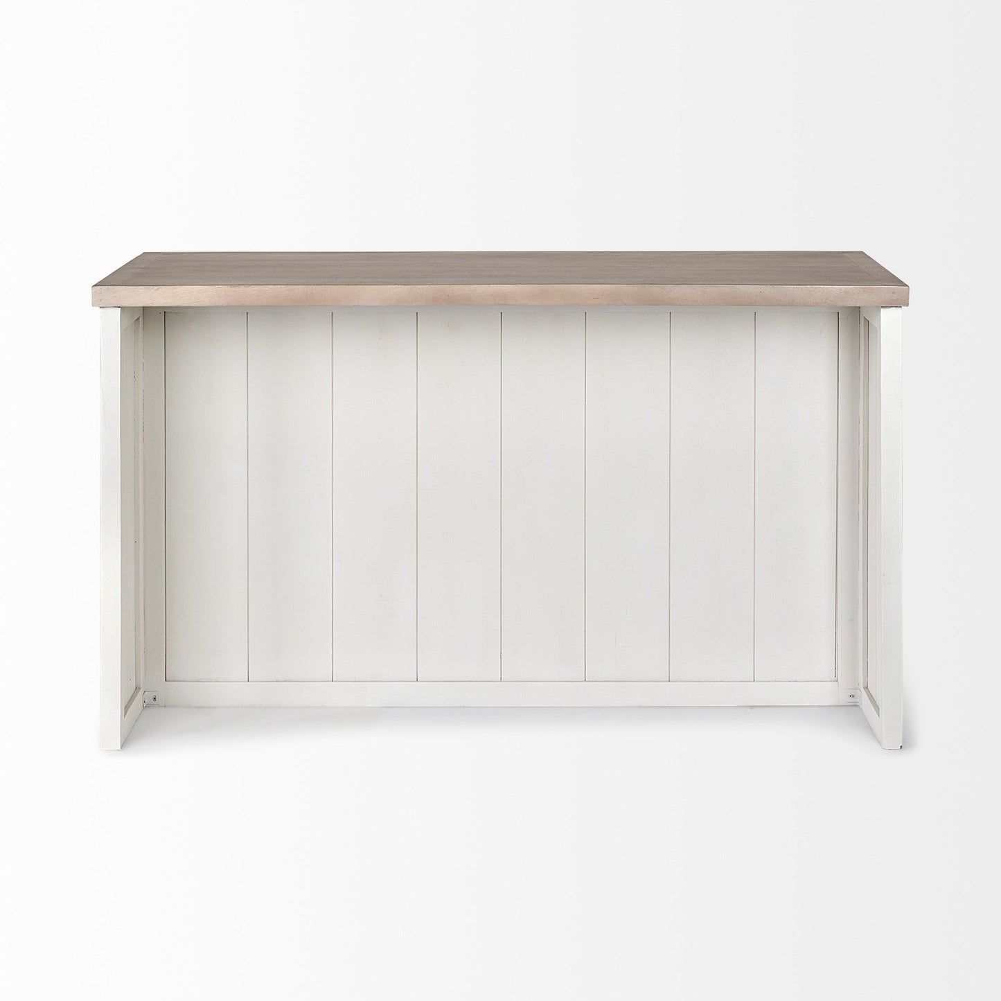 White And Brown Two Tone Wooden Kitchen Island With 3 Drawers HomeRoots