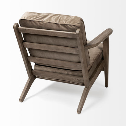 31" Brown Velvet Arm Chair