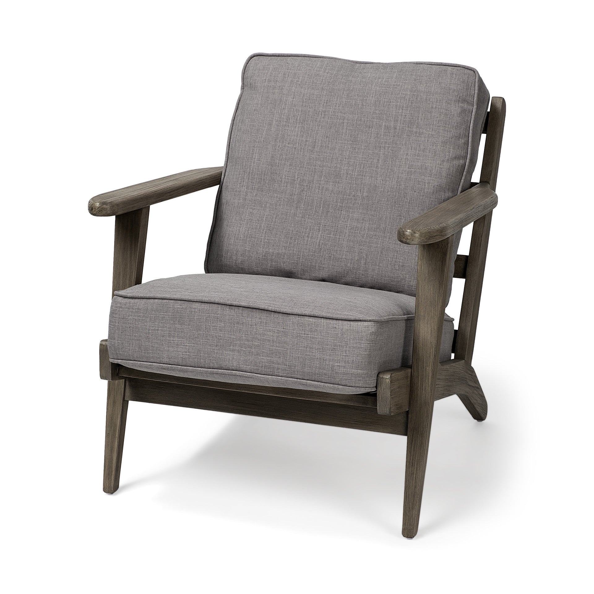 31" Gray and Brown Fabric Lounge Chair HomeRoots