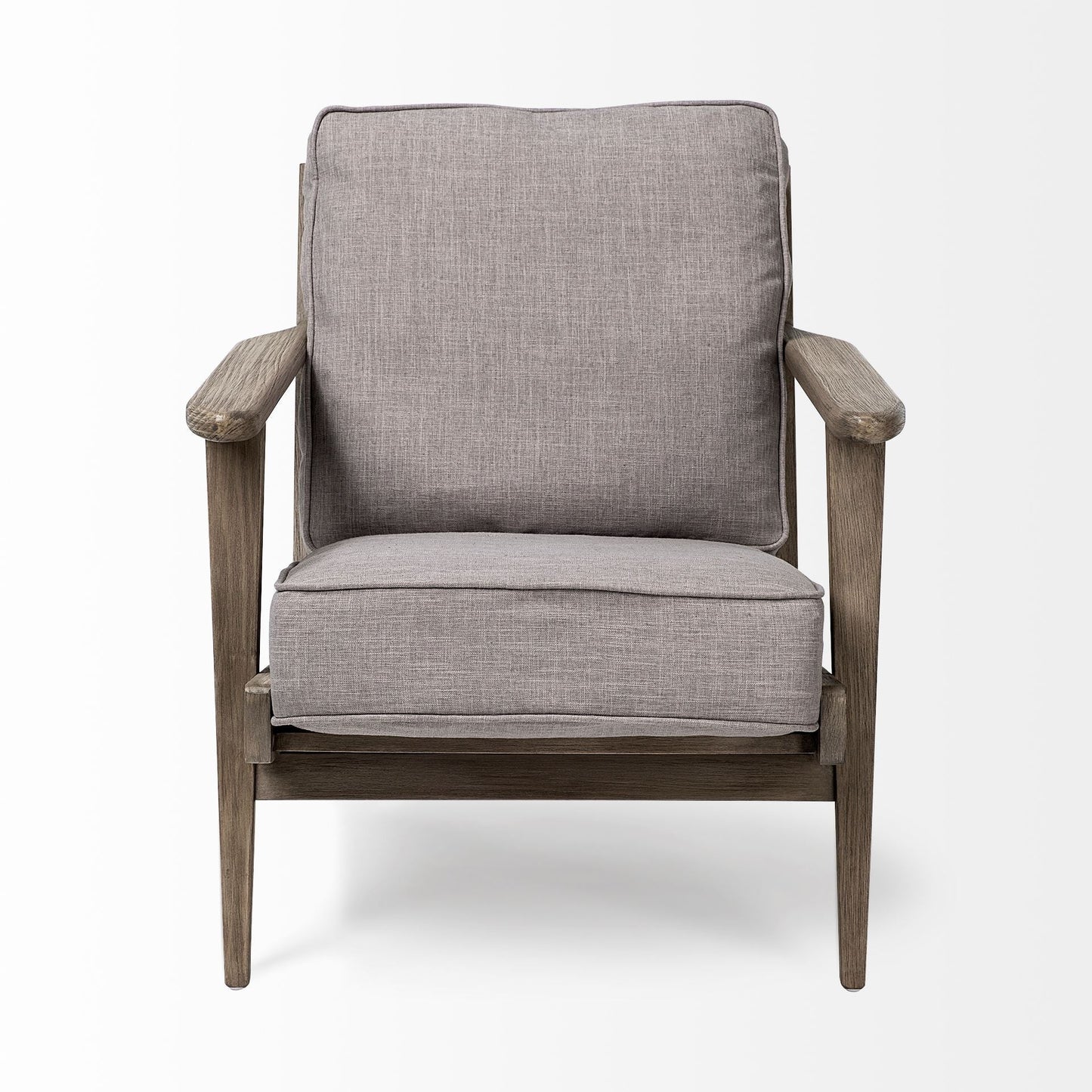 31" Gray and Brown Fabric Lounge Chair HomeRoots
