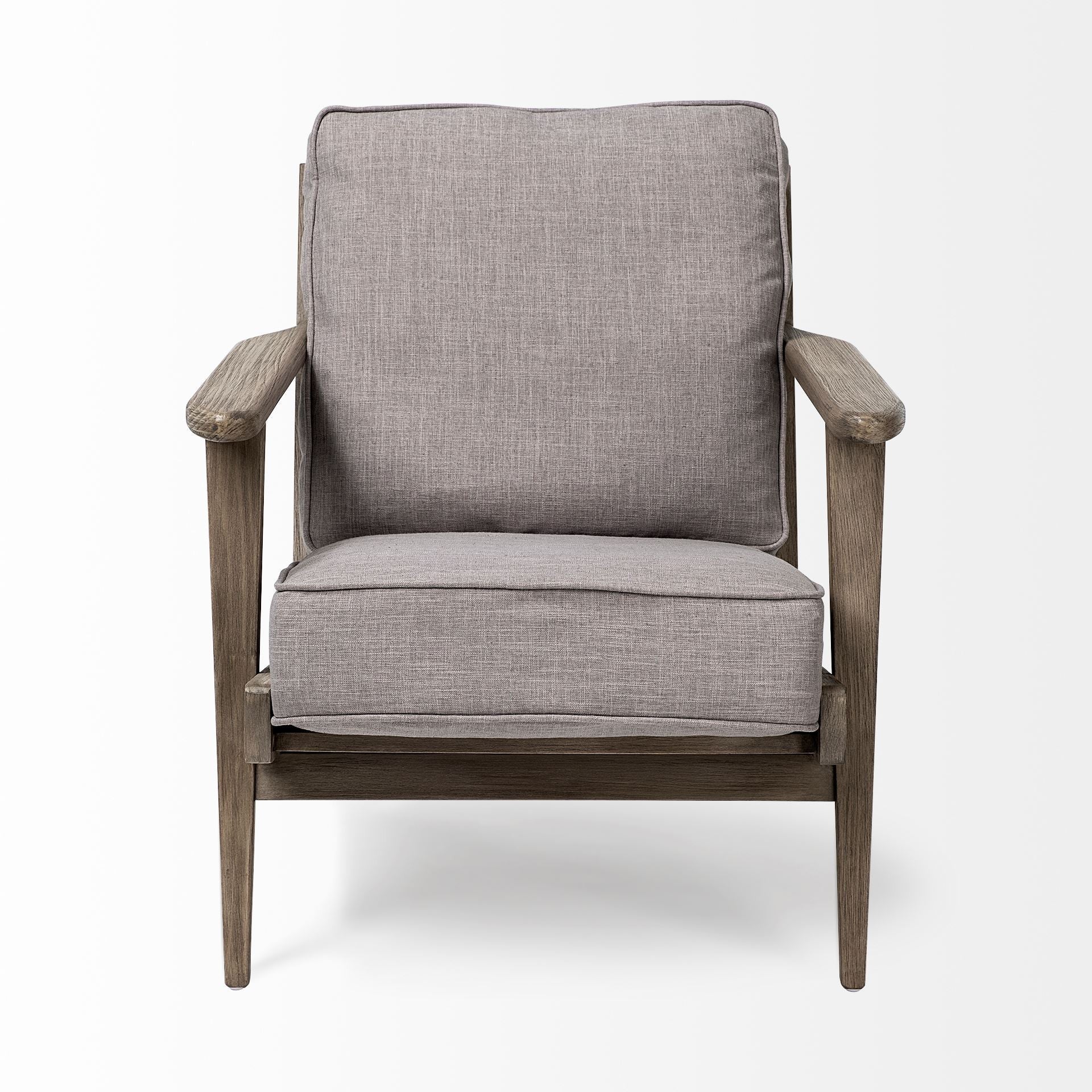 31" Gray and Brown Fabric Lounge Chair HomeRoots