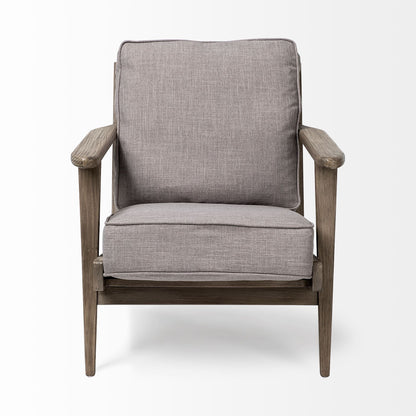 31" Gray and Brown Fabric Lounge Chair HomeRoots