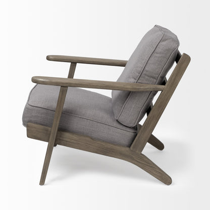 31" Gray and Brown Fabric Lounge Chair HomeRoots