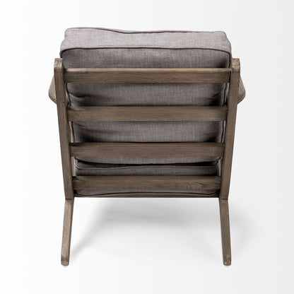 31" Gray and Brown Fabric Lounge Chair HomeRoots