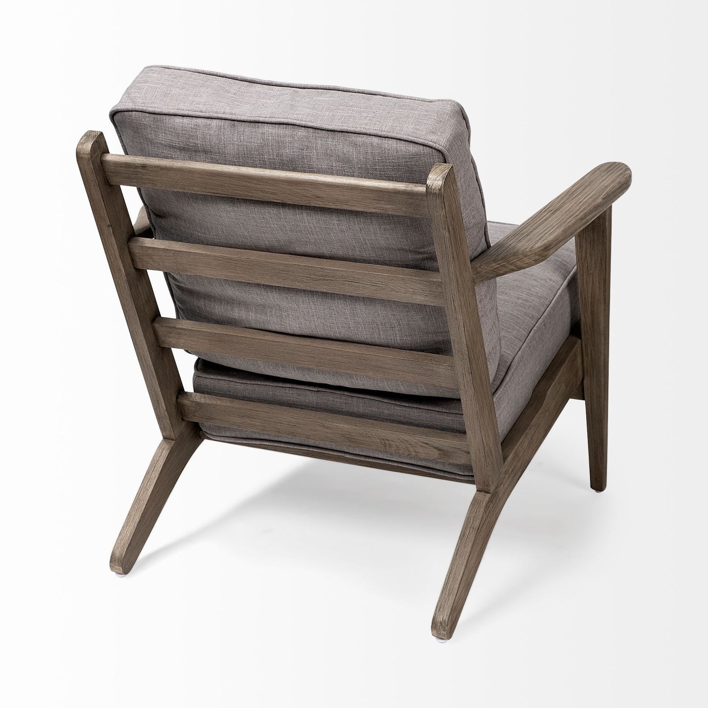31" Gray and Brown Fabric Lounge Chair HomeRoots